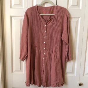 Pink linen top